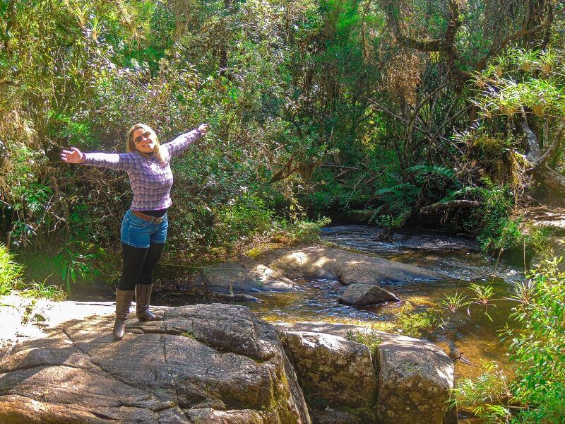 Horto Florestal com cachoeira em Campos do Jordão