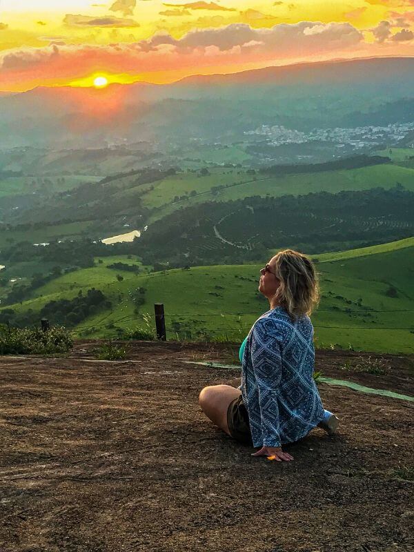 Pôr do sol no mirante da Pedra Bela Vista em Socorro