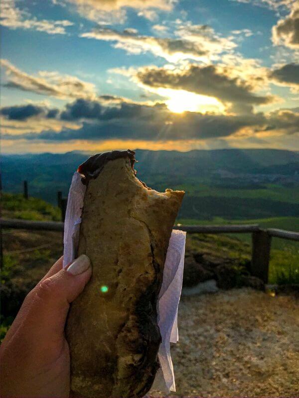 Pan de palo ao pôr do Sol em Socrro